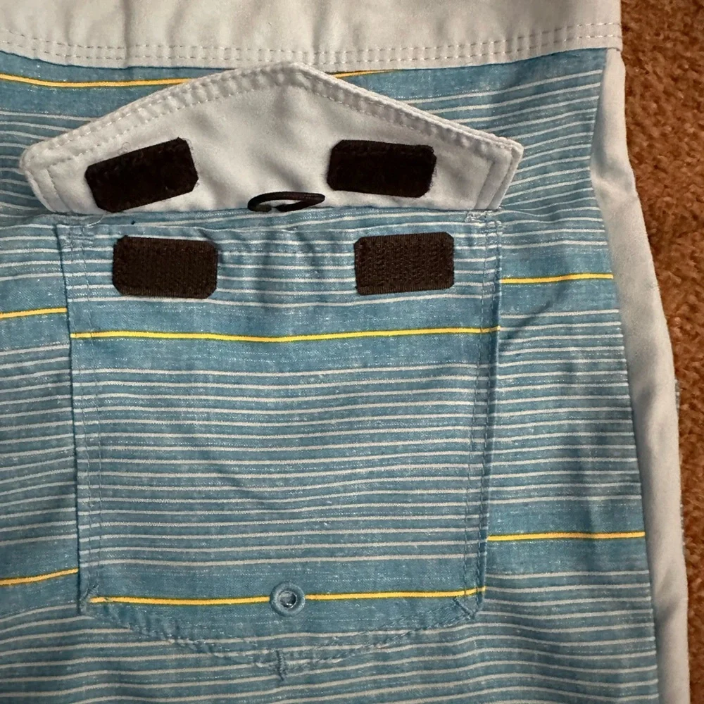 Hurley size 20 blue stripped board beach shorts